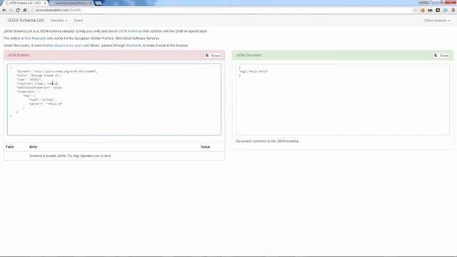 JSON schema смотреть онлайн