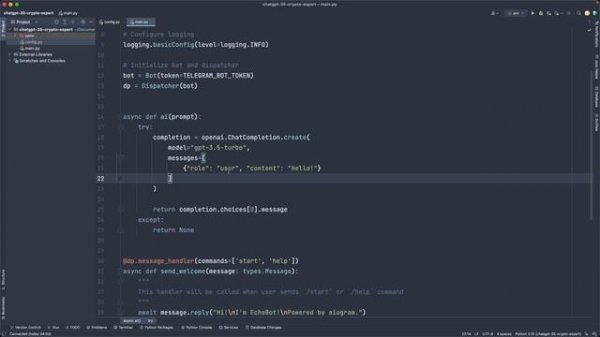 Телеграм бот на Chat GPT 3.5 Турбо - консультант по трейдингу
