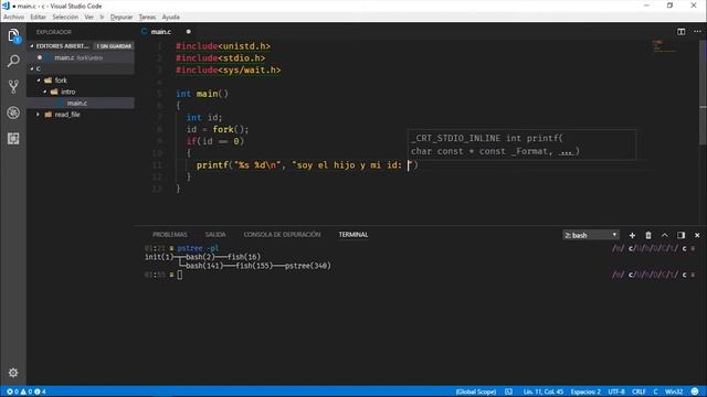 Fork - Creando Procesos en C смотреть онлайн