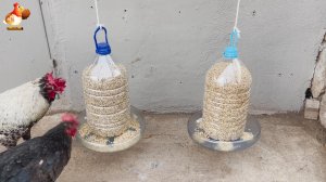 Подвесные кормушки курам из 5-ти литровок понравились несушкам ???