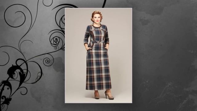 Длинное платье в клетку для полных смотреть онлайн