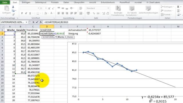 Excel - TREND, SCHÄTZER und Trendlinie für lineare Trends смотреть онлайн