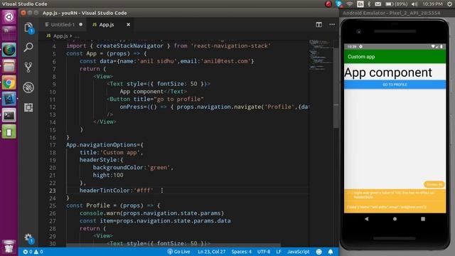 React-Native tutorial # stack navigation Header Style смотреть онлайн