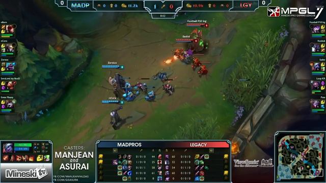 MPGL 7 League of Legends - Madpros vs Legacy - Best of 3 - Game 1 | Manjean & Asurai смотреть онлайн