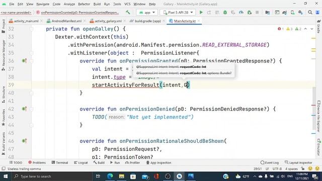 Gallery Android Application 4 (Image Pick) run time permission, implicit intent. смотреть онлайн
