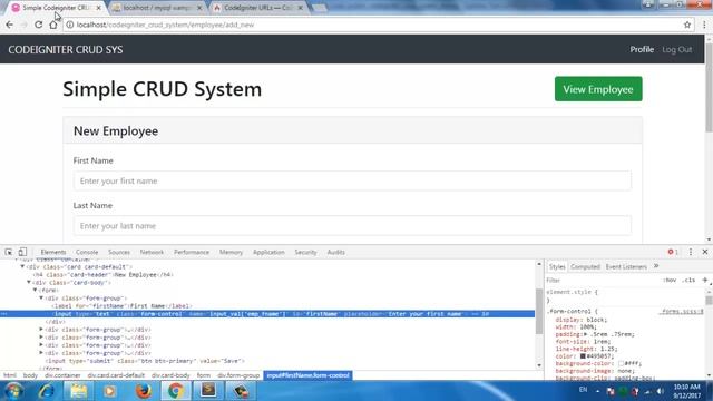 Codeigniter CRUD Project bootstrap 4 Insert into database part 5 смотреть онлайн