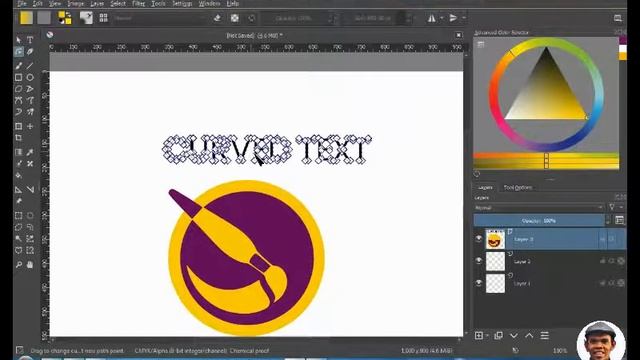 How to Make Curved Text in Krita смотреть онлайн