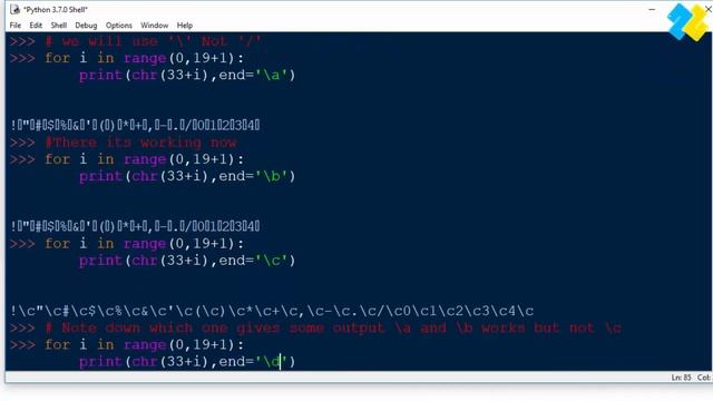 Python - Using Charmap Unicode and using \a \b \f \n \r \t \uXXXX \v \xXX смотреть онлайн