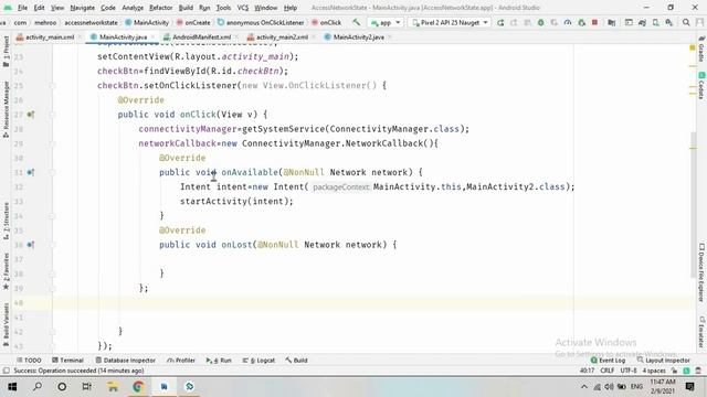 How to Check internet connection in android using Android Studio | In new versions (Api 24 to 30). смотреть онлайн