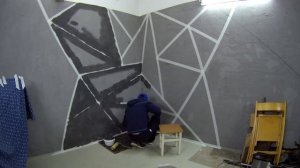 Декоративная покраска стены в гараже. Делаю уютное место для симрейсинга