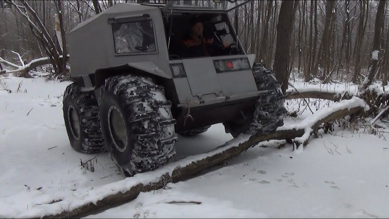 вездеход похожий на ШЕРП зимние покатушки ( часть 2 ) смотреть онлайн