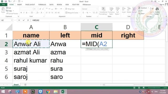 How do I use left and mid right formula in Excel Hindi смотреть онлайн