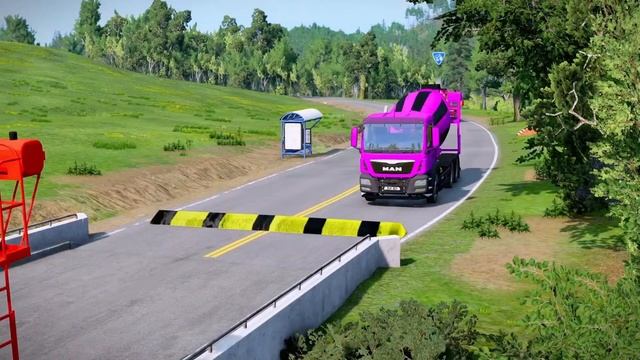 DACIA, VOLSKWAGEN, FORD, BMW COLOR POLICE CARS TRANSPORTING WITH TRUCKS - BeamNG.drive смотреть онлайн
