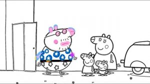 Baby Draw Peppa Pig | On a bed with Grandma & Grandpa | Coloring Books & Art Colors for Kids