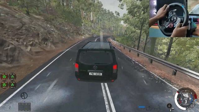Nissan Pathfinder Car Driving in Bad Weather with Logitech g29 | BeamNG Drive Wheelcam Gameplay смотреть онлайн