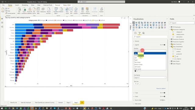 Power BI - How to change Legend position on a visualization смотреть онлайн