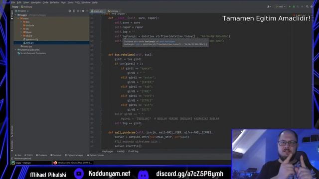 Keylogger Yapımı (Canlı Kodlama) Koddunyam - Python ve Python'a Entegre Etme смотреть онлайн