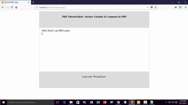 PHP Tutorial - How to declare variable & comment in PHP смотреть онлайн