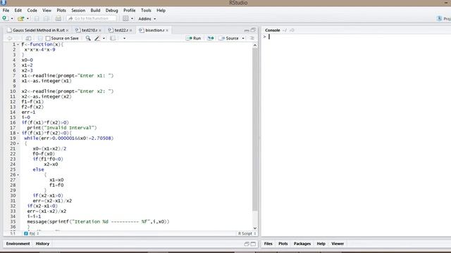 Bisection method with the help of Rstudio смотреть онлайн