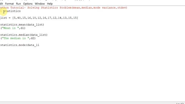 Python Tutorial- Solving Statistics Problem(mean,median,mode variance,stdev) смотреть онлайн