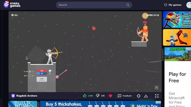 Ragdoll archers gameplay. смотреть онлайн