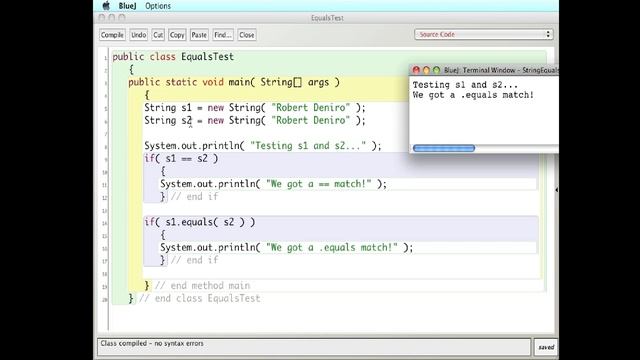 Java == equals смотреть онлайн