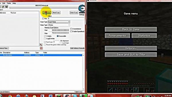 minecraft help useing cheat engine