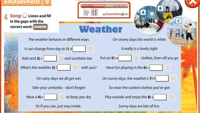Excel 7 module 9 p112 Weather Song text ver смотреть онлайн