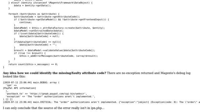 Magento: Attribute code error: null value - how to find which attribute code? смотреть онлайн
