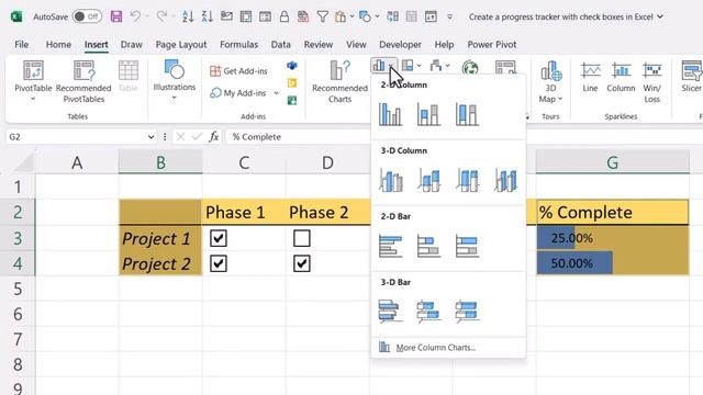 How to Create a Progress Tracker Controlled with Checkboxes in Excel смотреть онлайн
