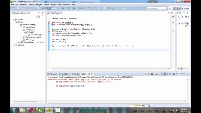 Cara mengatasi error program Java Sederhana смотреть онлайн