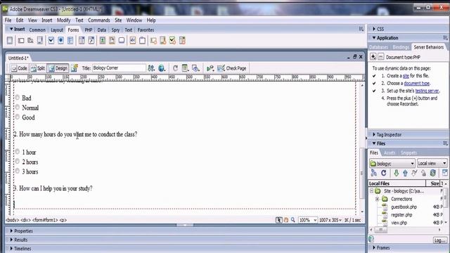PHP: Questionnaire Page смотреть онлайн