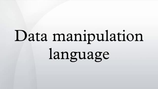 Data manipulation language смотреть онлайн