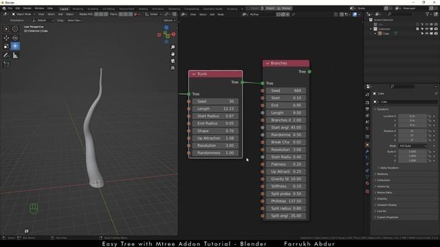 Easy Tree with Mtree Addon (Free) Tutorial | Blender 3.0 смотреть онлайн