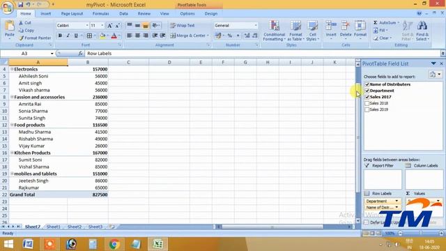 PivotTable In HIndi || Learn PivotTable in excel || Ms Excel 2007,2010,2016 смотреть онлайн