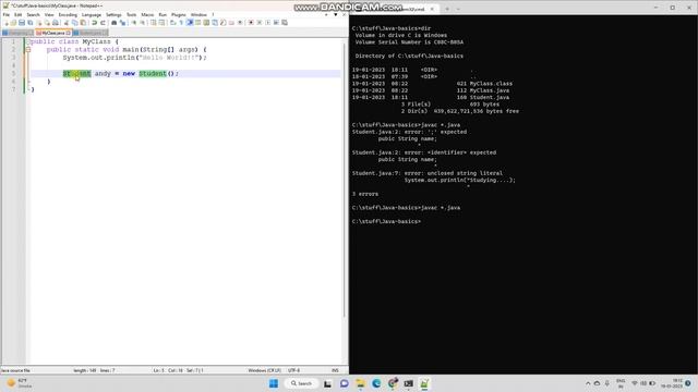 Demo - Writing our first Java class and creating an object смотреть онлайн