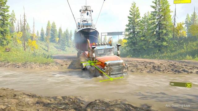 Towing a massive boat - Mack Defense M917 - SnowRunner || Double Flatbed Trailer Truck || Part -6 смотреть онлайн
