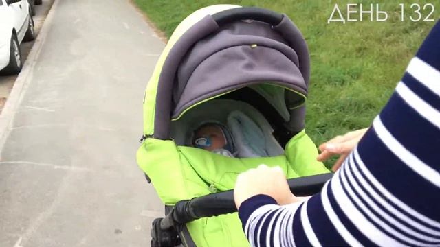Как младенец катается в коляске, засыпает, лежит на животе на маме и радуется смотреть онлайн