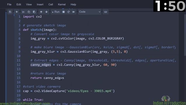 ? Build Your Own Live Video To Draw Sketch App In 6 Minutes | Computer Vision | OpenCV | AI Project смотреть онлайн
