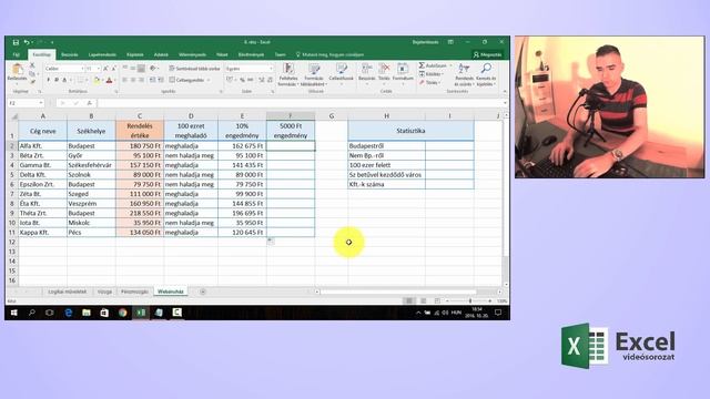 Excel - HA függvény, DARABTELI függvény | Excel videosorozat 8. rész смотреть онлайн