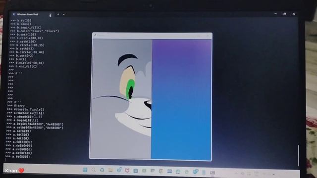 Tom and Jerry Design by Python turtle code || #copyrightfreemusic || @kirannaidu7 смотреть онлайн