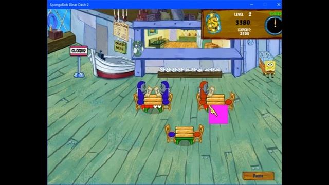 Nickelodeon Spongebob Squarepants Diner Dash 2 Two Times The Trouble: Stage 1 Levels 1 to 3 смотреть онлайн