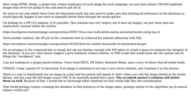 Wordpress: How can I batch delete all unattached images with WP-CLI or other automated process? смотреть онлайн