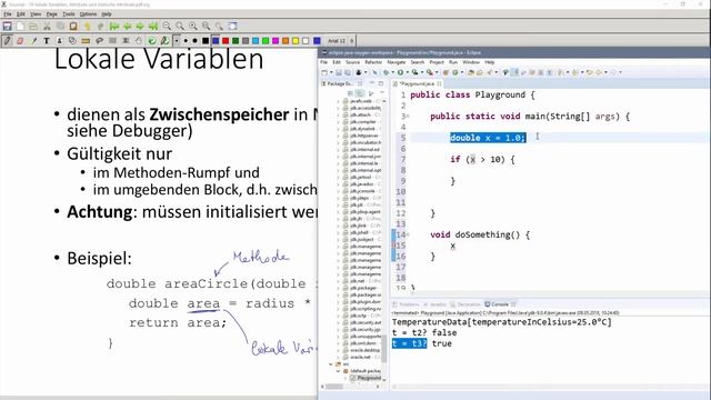 ? JAVA | Lokale Variablen, (statische) Attribute 01 - lokale Variablen in Methoden, Gültigkeit смотреть онлайн
