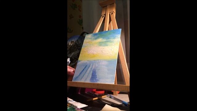 Рисуем акриловыми красками/ Как я создаю картины на холстах / Природа. Зима. Вода. Животные смотреть онлайн