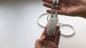 Лариат из бисера "Просто белый" пояс галстук