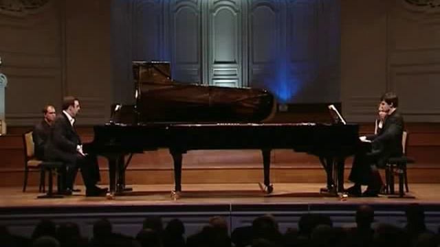 4 Brahms Sonata for two pianos Op 34b 4th mvt D'Oria Nicolas Kobrin смотреть онлайн