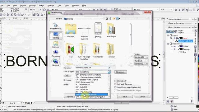 CorelDraw - Making A New File, Saving in CDR and PLT, Export in JPEG and PNG. смотреть онлайн