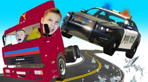 МАШИНЫ КАМАЗ Лесовоз ПРОТИВ Полиции!!! ТЕСТ на ПОРОЧНОСТЬ в GTA5 от Игорюшины Игруши