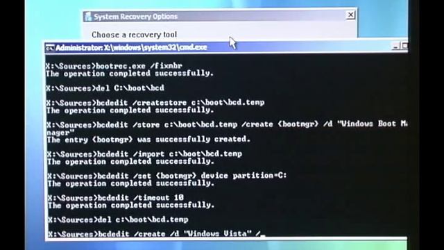 How to use BCDEDIT to completely rebuild the Vista BCD смотреть онлайн